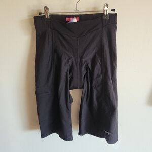 Terry Bike Shorts Padded Zip Pocket Black Stretch Bermuda Chamois Medium M
